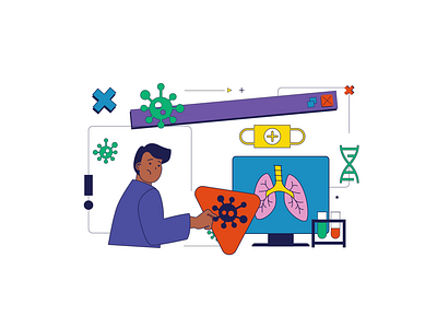 Coronavirus Danger 2D Animation 2d animation coronavirus covid danger flat health healthcare illustration infection lungs man medical animation medicine motion pandemic treatment vaccination vaccine virus warning