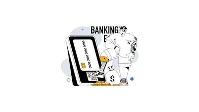 Online Banking 2D Animation 2d animation banking app card payment digital finance digital wallet fintech flat illustration man mobile banking modern banking money transfer motion online banking payment phone tattoo transaction withdrawall