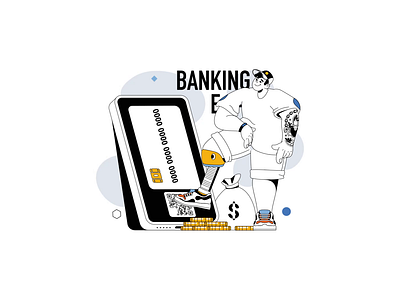 Online Banking 2D Animation 2d animation banking app card payment digital finance digital wallet fintech flat illustration man mobile banking modern banking money transfer motion online banking payment phone tattoo transaction withdrawall