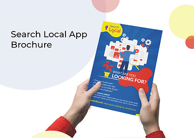 Search Local App - Brochure Design advertising blue brochure brochure design colors customer design graphic graphic design human logo logo design print white yellow