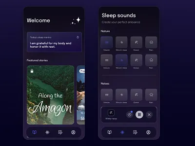 Sleepcast: ios app app dark ios media meditation sleep ui
