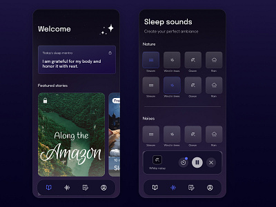 Sleepcast: ios app app dark ios media meditation sleep ui