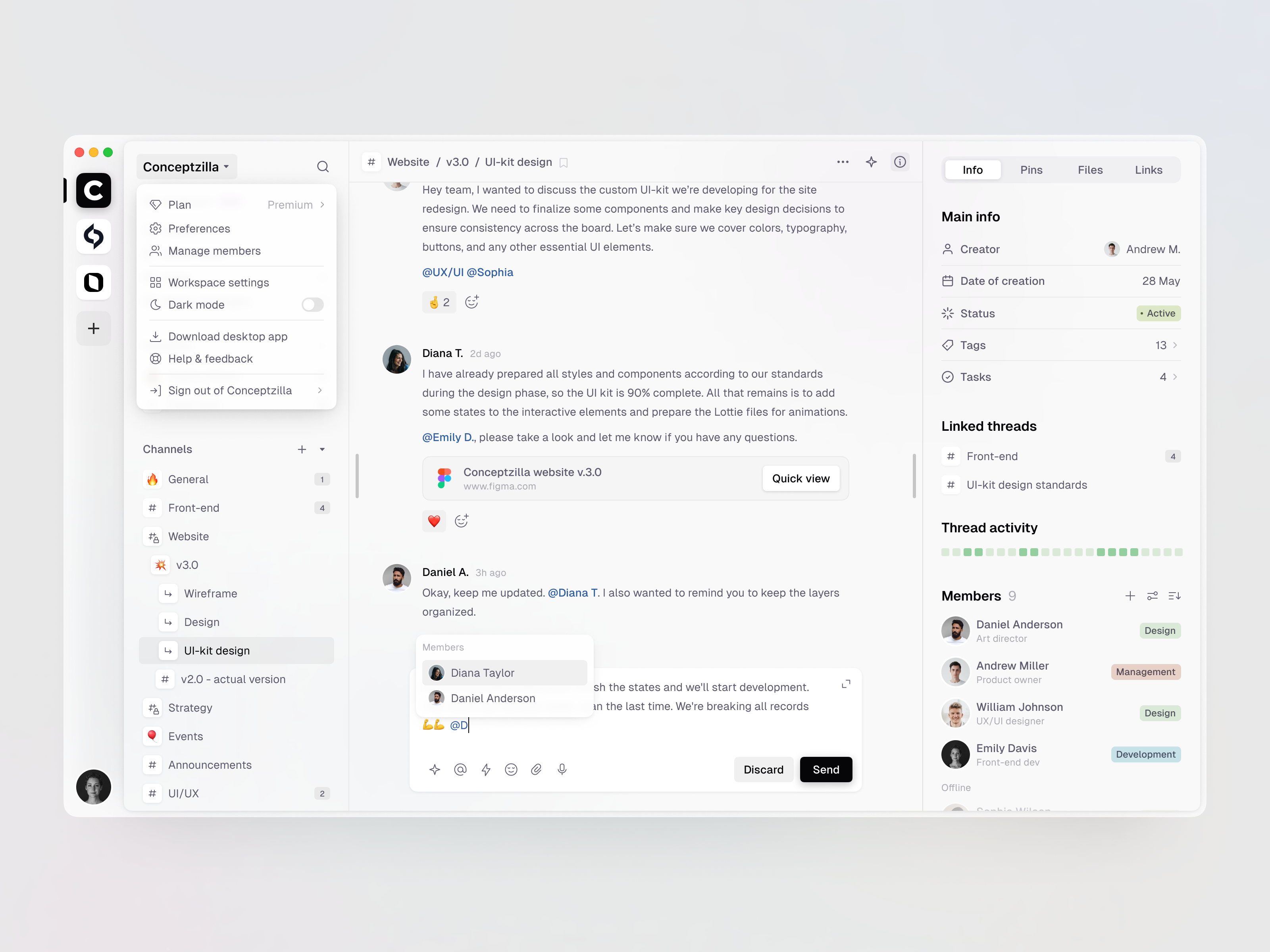 Team Communication Management SaaS Platform by Conceptzilla on Dribbble