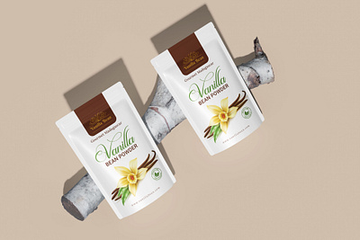 Elegant Vanilla Pouch Packaging Design 3d product designer visual identity