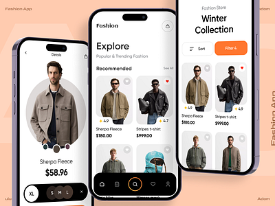 E-commerce App afom app app design app ui brand store app clothing app e commerce ecommerce app fashion app store app ui ux