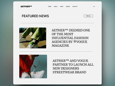 AETHER BLOG branding design figma frontend ui web