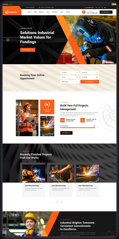 Indastre – Industry Factory and Construction HTML5 Template refinery