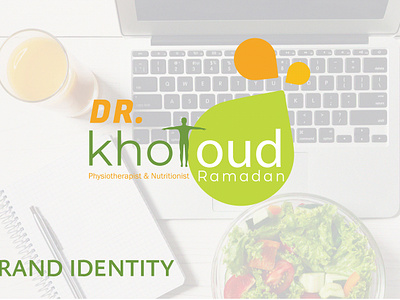 Dr. Kholoud Ramadan - Brand Identity advertising banner brochure business card design diet flyer glass graphic graphic design green laptop letterhead logo logo design nutrition orange pen prescription white