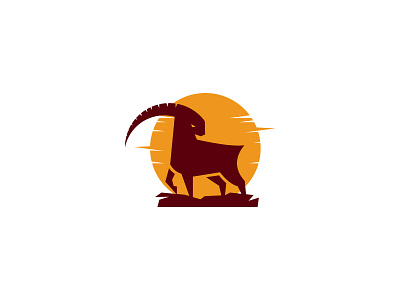 Ram with Mountain Logo animal logo creation mountain ram