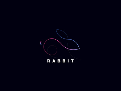 Rabbit Neon Line Logo 3d animal animal logo brand identity branding graphic design icon identity logo logo designer logodesign logos motion graphics neon logo rabbit logo vector