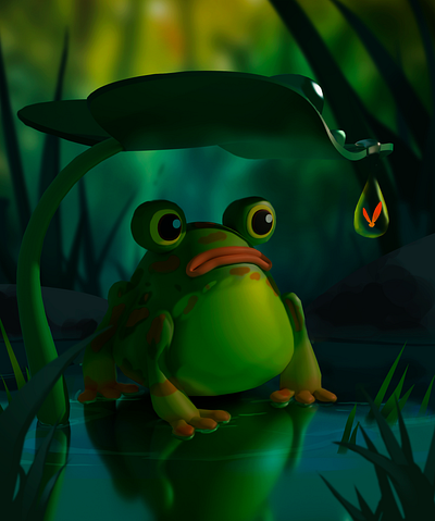 Frog from Blender 3D 3d adobe photoshop blender frog illustration