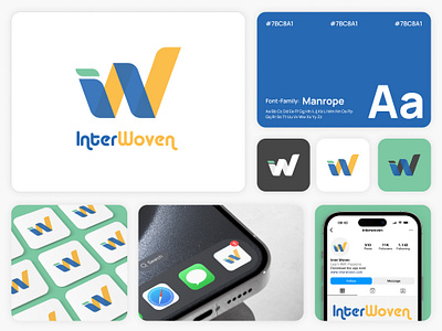 InterWoven - App Logo app logo branding design graphic design logo ui