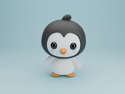 A cute and imaginative 3D animated baby penguin! 3d 3d artist 3d character 3d design 3d illustration 3d modeling 3d penguin blender character cinema4d illustration landing page ui ui design uiux ux design web page