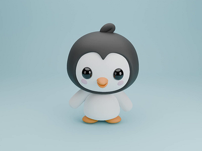 A cute and imaginative 3D animated baby penguin! 3d 3d artist 3d character 3d design 3d illustration 3d modeling 3d penguin blender character cinema4d illustration landing page ui ui design uiux ux design web page