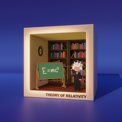 Theory of Relativity 3d 3d animation 3d art 3d illustration abstract art blender cgi character design cinema 4d concept art digital art enviroment design game art geometric art isometric low poly modeling motion graphics render stylized