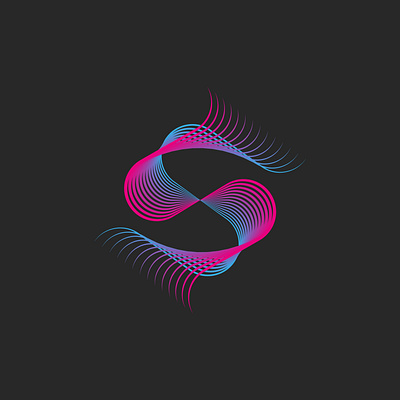 The S letter design, grid shape. branding design emblem gradient logo grid shape letter logo linear art lines art logo parallel lines psychedelic psychedelic shape s s letter s logo s pattern s shape typography vector