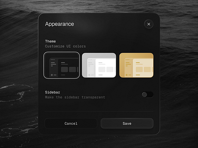 theme=darkNight appearance dark dark ui glass picker settings theme