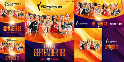 WNBA Playoffs adobe photoshop basketball creative design graphic design photoshop playoffs social media typography wnba