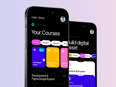 Courses App education education app education ux learning learning management learning portal lesson planning mobile app online course online education online platform remote learning virtual classroom