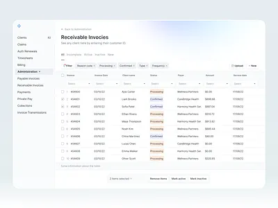 — automate your billings admin analytics automate billing dashboard data visualization e commerce finance light minimal ui