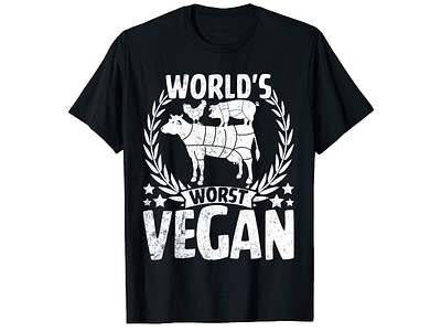 WORLD WORST VEGAN T SHIRT DESIGN branding bulktshirt custom custom t shirt design graphic design illustration illustrator tshirt tshirt design tshirts typography vector