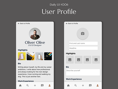 #006 Daily UI - User Profile dailyui design ui user profile ux