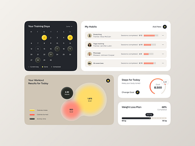 Dashboard for a Sports Platform ✦ Be.run design interface product service startup ui ux web website