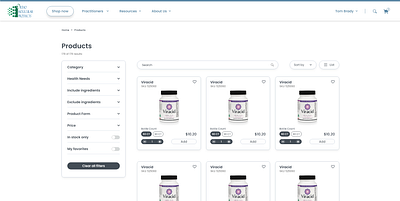 Listing page ui