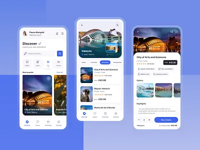 TravelGuide Mobile Application app design application branding city design discover flight gallery guide hotel minimal mobile rental spain travek guide travel trip ui ux valencia