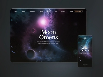 MoonOmens Web Design astrology branding and identity esoteric mobile responsive moon product design space ui design user experience visual web design