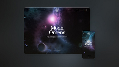 MoonOmens Web Design astrology branding and identity esoteric mobile responsive moon product design space ui design user experience visual web design