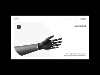 Esper Bionics — Redesign concept black concept grid layout minimalism minimalist redesign robotic white