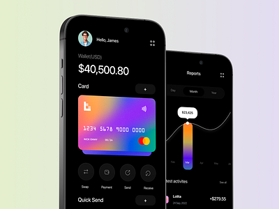 Digital wallet mobile ui application banking crypto wallet digital banking digital wallet finance fintech fintech app mobile app mobile banking money management payments personal finance app wallet app wallet ui