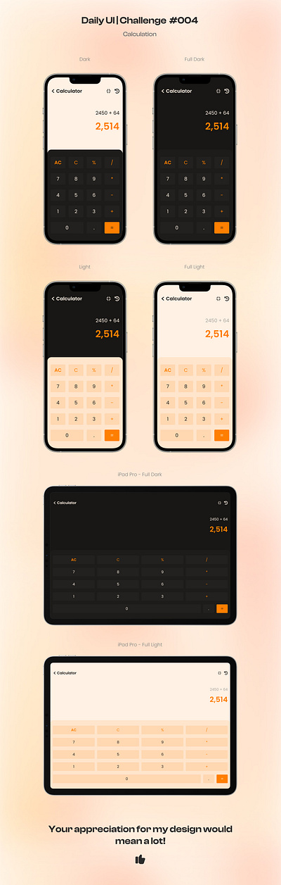 Calculation screen design app app design calculation calculator calculator app design calculator design calculator ui daily daily ui daily ui design dark calculator design figma figma ui figma ui design ui uiux ux