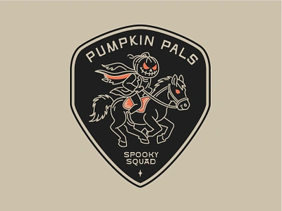 Pumpkin Pals apparel badge badge design branding clothing brand graphic design halloween hat horse illustration logo merch merchandise patch sticker t shirt tee vintage vintage t shirt