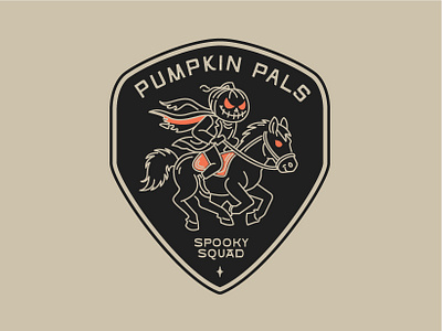 Pumpkin Pals apparel badge badge design branding clothing brand graphic design halloween hat horse illustration logo merch merchandise patch sticker t shirt tee vintage vintage t shirt