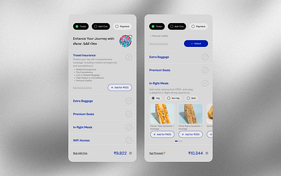 Airline Addons addons airline design payment travel ui ux