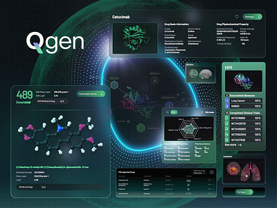 QGen MedTech UI | Platform for Doctors, Patients and Researchers animation app branding clinic data visualization demo explainer health healthcare launch management medical medical technology motion design motion graphics presentation saas software ui video