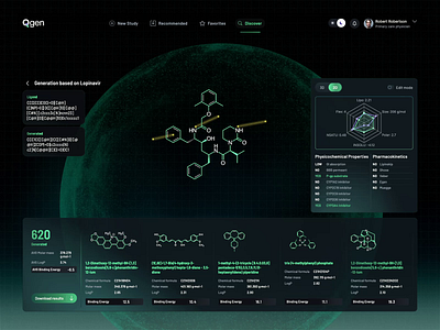 QGen Health Lab - 3D Molecular Structure Dashboard View 3d animation cancer treatment dashboard design development dna genetics healthcare healthcare technology interaction interface medical medical technology medication molecular motion design motion graphics research science