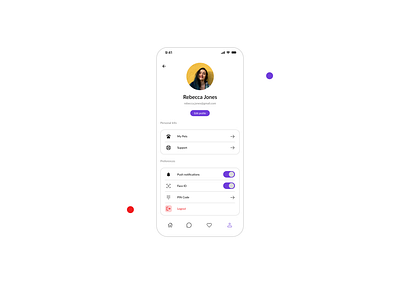 Profile Page in a Pet Adoption App Design Figma