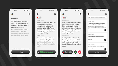 Take notes with voice app design ios mobile mobile design mobileapp ui ux