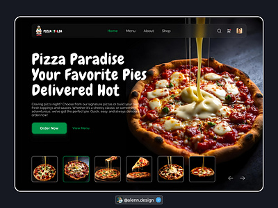 Pizza Hero Banner Website - UI Design 🔥 app clean cook delivery design design app dribbble post eating fast food food food delivery food delivey app ios order pizza tracking app ui ux web website