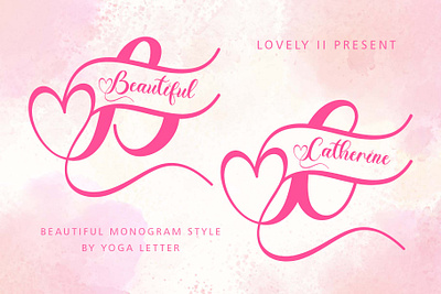 Beautiful Catherine Monogram autumn beautiful branding christmas design fall font font design graphic design halloween handwritten illustration logo monogram ui valentine wedding