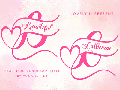 Beautiful Catherine Monogram autumn beautiful branding christmas design fall font font design graphic design halloween handwritten illustration logo monogram ui valentine wedding