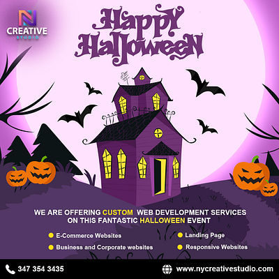 Happy Halloween from NY Creative Studio! branding brochures design graphic design halloween illustration logo typography vector