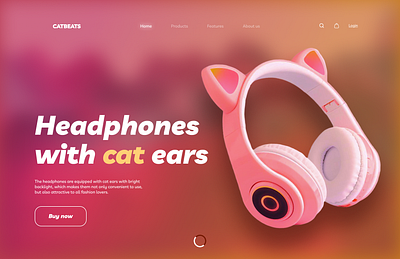 Headphones with cat ears Concept WebDesign branding design figma graphic design graphic designer headphones illustration landing page web design webdesigner website website design