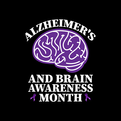 Alzheimer's & Brain Awareness T-Shirt Design adobe illustrator alzheimers brain awareness bulk bulk design bulk t shirt bulk tshirt design design graphic design illustration t shirt design