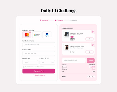 Daily UI Challenge - Day 002 - Checkout Page checkout checkout page daily ui figma ui ui daily ux