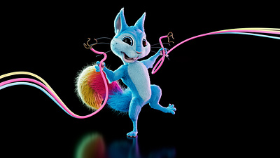 Lincoln Durham + Snippy the Squirrel 3d illustration