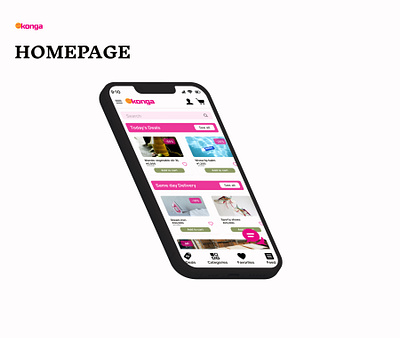 KONGA HOMEPAGE APP REDESIGN branding ui